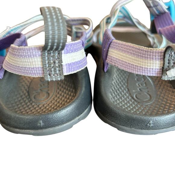 Chaco Sandals Size 4 ZX/1 EcoTread Sandal Big Kid Vary Purple Rose Double Strap - Picture 8 of 10